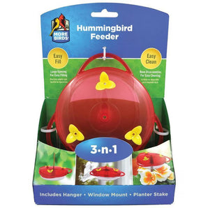 3-IN-1 Plastic Hummingbird Feeder